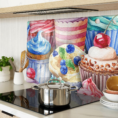 Schneidebrett Cupcakes und buntes Gebäck