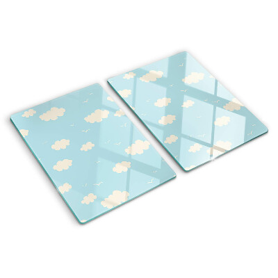 Schneidebrett Glas mit dem Motiv „Wolken am Himmel“