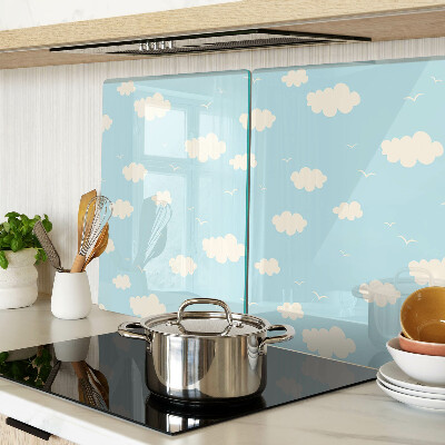 Schneidebrett Glas mit dem Motiv „Wolken am Himmel“