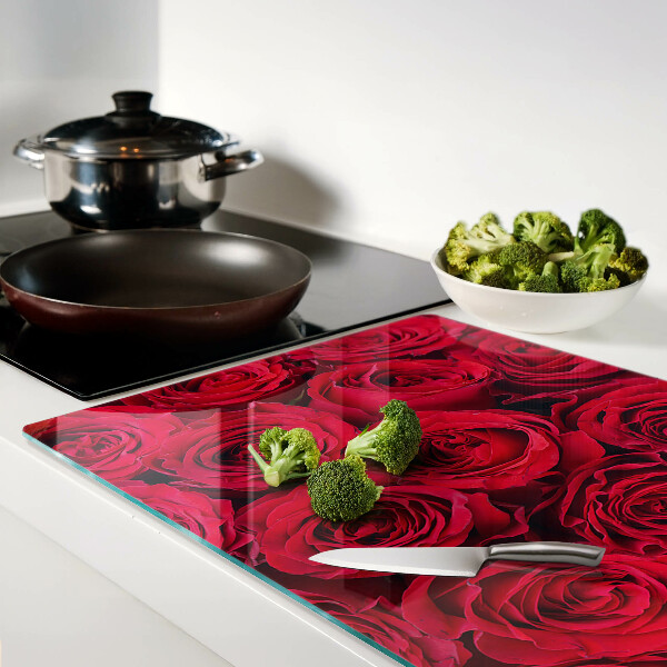 Schneidebrett glas Rote Rosen