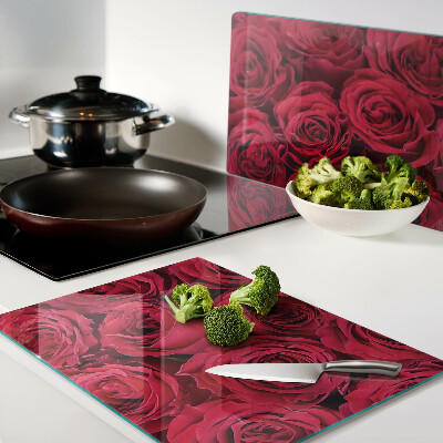 Schneidebrett glas Rote Rosen