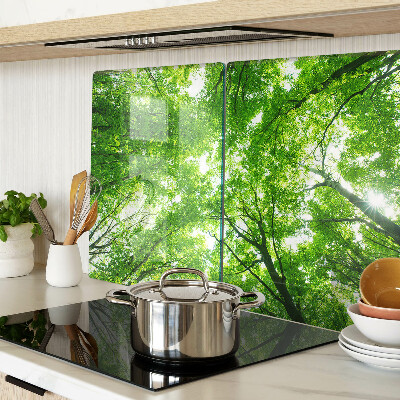 Glas schneidebrett Wälder und grüne Bäume