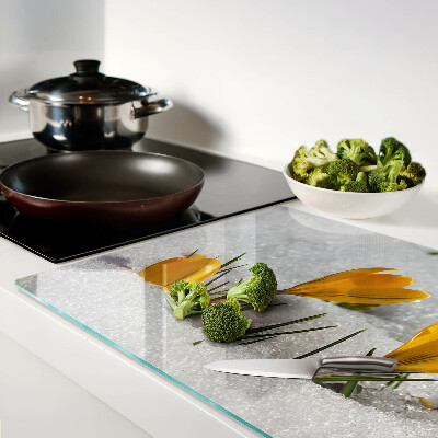 Schneidebrett mit Motiv 'Krokusse im Schnee'