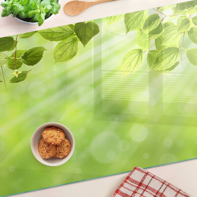 Schneidebrett glas Grüne Blätter im Licht