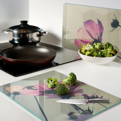 Glas schneidebrett Blumen in Pastelltönen