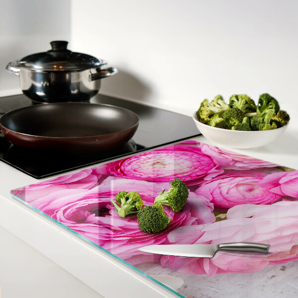 Glas schneidebrett Rosa Blumen im Strauß