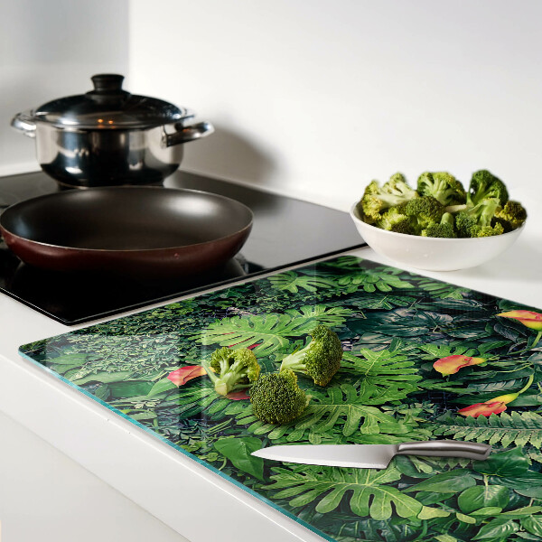 Schneidebrett mit tropischem Dschungel- und Blumenmotiv