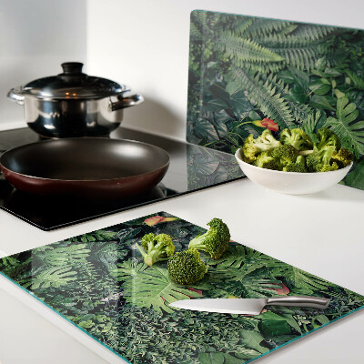 Schneidebrett mit tropischem Dschungel- und Blumenmotiv