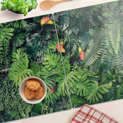 Schneidebrett mit tropischem Dschungel- und Blumenmotiv
