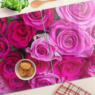 Schneidebrett mit Rosenmuster in Rosatönen