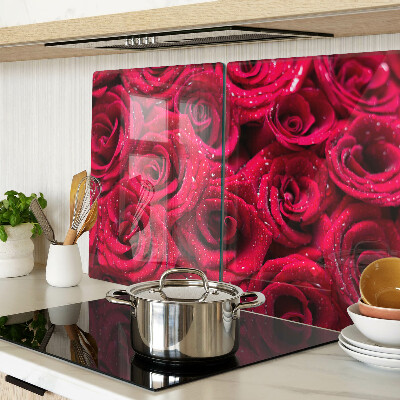 Schneidebrett mit Rosenmuster in intensivem Rosa