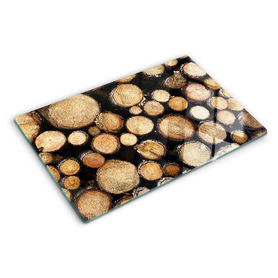 Glas schneidebrett Holzstämme im Querschnitt