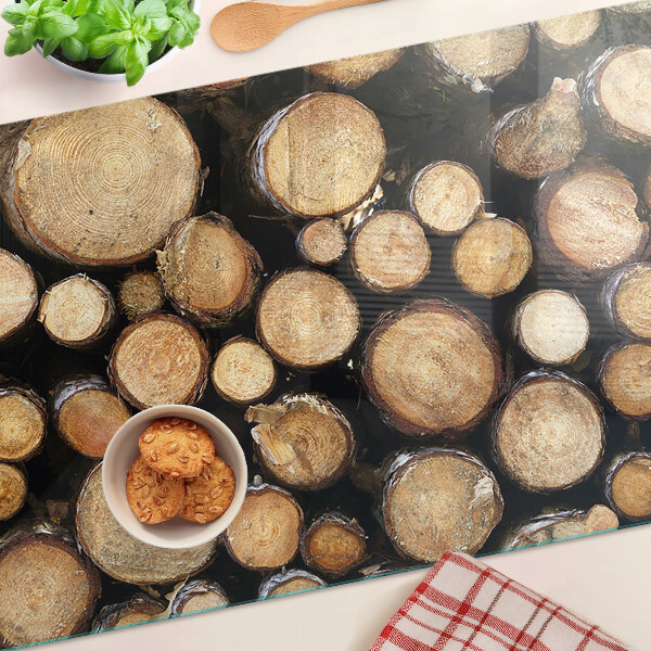 Glas schneidebrett Holzstämme im Querschnitt