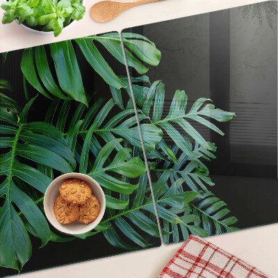 Glas schneidebrett Tropische Blätter