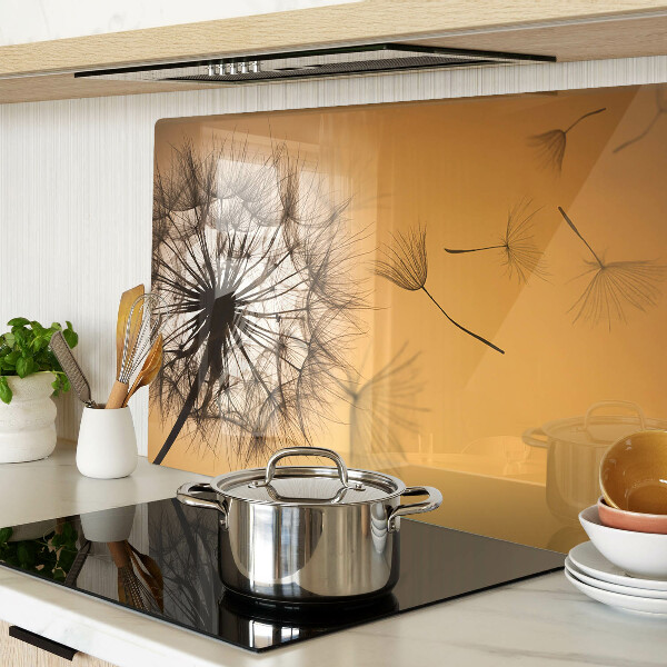 Schneidebrett glas Löwenzahn vor dem Hintergrund des Sonnenuntergangs