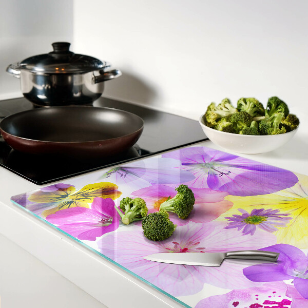 Glas schneidebrett Blumen in Pastellfarben