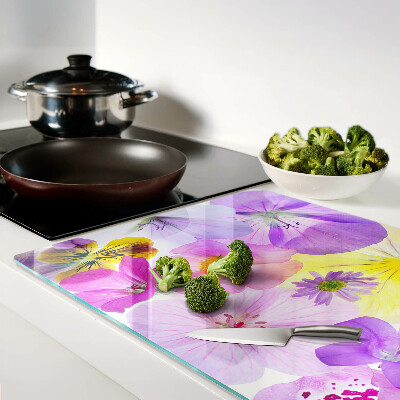 Glas schneidebrett Blumen in Pastellfarben