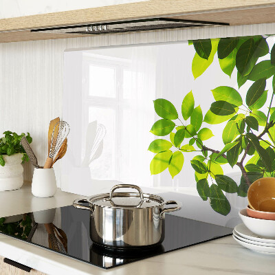 Schneidebrett mit Motiv ‚Blätter vor hellem Himmel‘