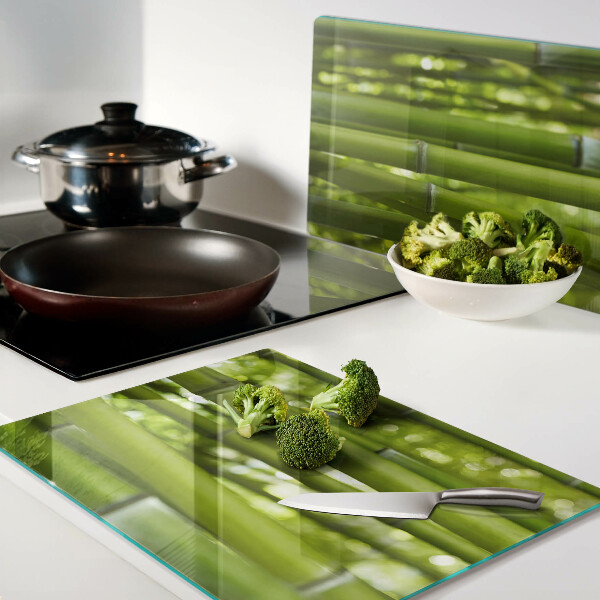 Schneidebrett aus Bambusholz mit Motiv Bambuswald