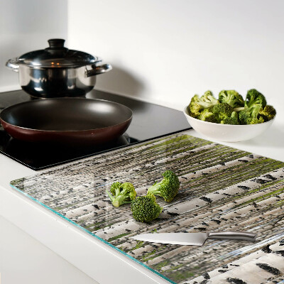 Glas schneidebrett Weiße Birken im Wald