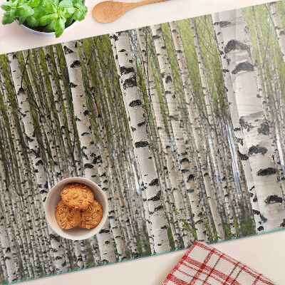 Glas schneidebrett Weiße Birken im Wald
