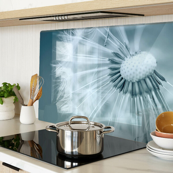 Glas-Schneidebrett mit Motiv Löwenzahn vor dem Himmel