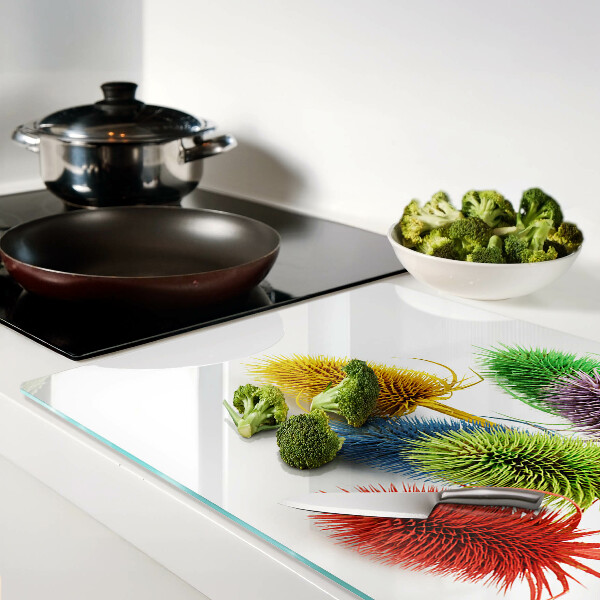 Glas schneidebrett Farbenfrohe, dreidimensionale Blumen