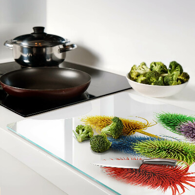 Glas schneidebrett Farbenfrohe, dreidimensionale Blumen