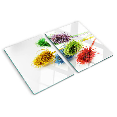 Glas schneidebrett Farbenfrohe, dreidimensionale Blumen