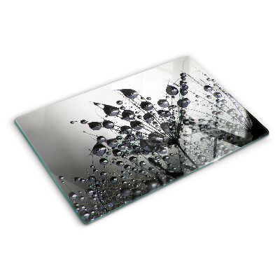 Schneidebrett glas Wassertropfen auf Pflanzen