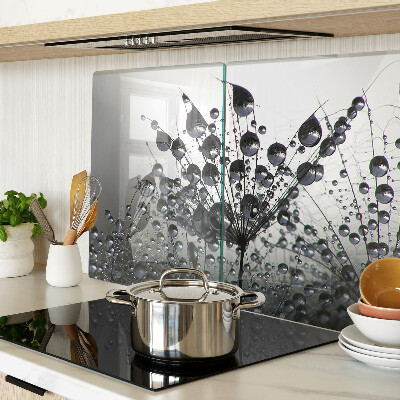 Schneidebrett glas Wassertropfen auf Pflanzen