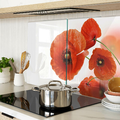 Glas schneidebrett Mohnblumen in roter Farbe