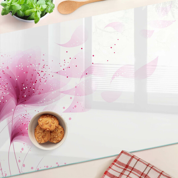 Schneidebrett mit Blumenmuster in Rosatönen