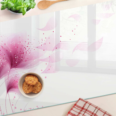 Schneidebrett mit Blumenmuster in Rosatönen