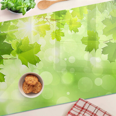 Schneidebrett glas Blätter in den Sonnenstrahlen