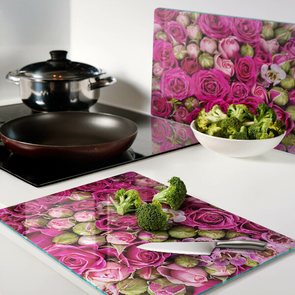 Schneidebrett Rosa Blumen im Strauß