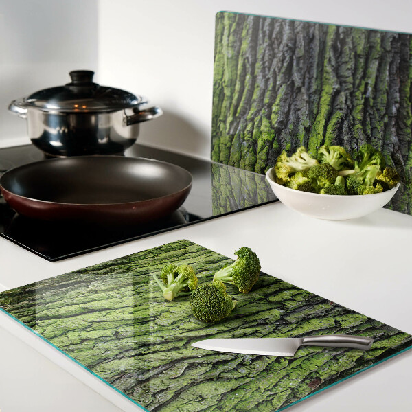 Schneidebrett glas Grüne Baumrinde