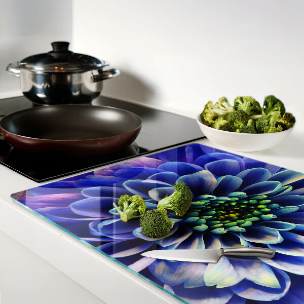 Glas schneidebrett Blaue Dahlie