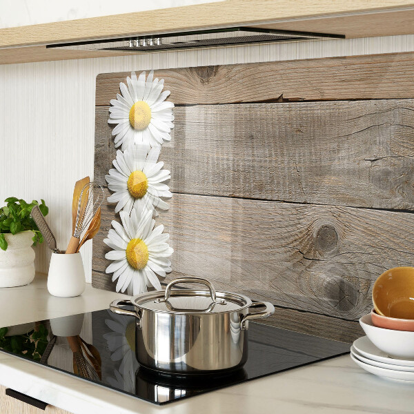 Schneidebrett Blumen auf Holzgrund