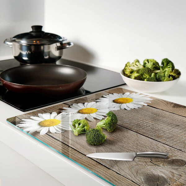 Schneidebrett Blumen auf Holzgrund