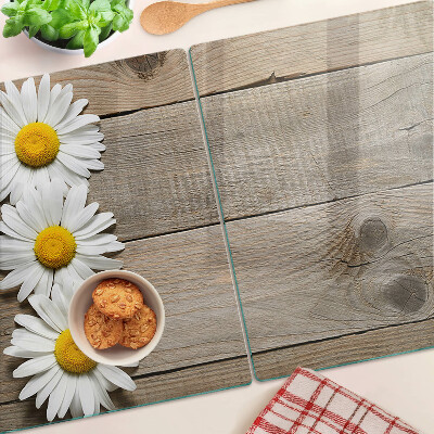 Schneidebrett Blumen auf Holzgrund
