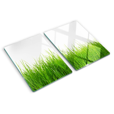 Glas-Schneidebrett mit Motiv „Gras in der Sonne“