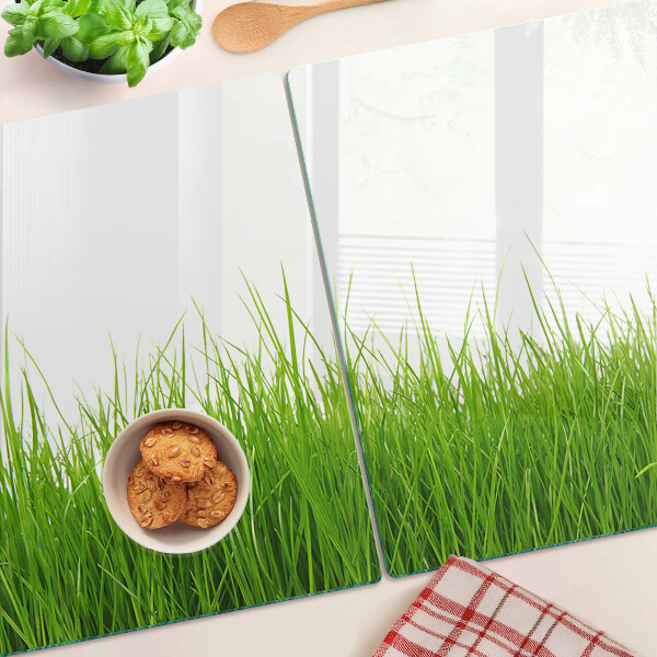 Glas-Schneidebrett mit Motiv „Gras in der Sonne“