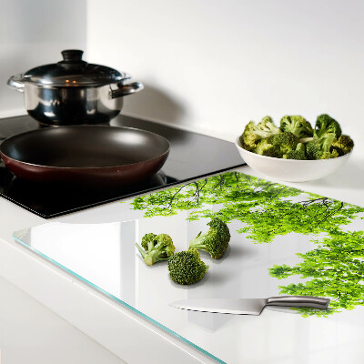 Schneidebrett Grüne Blätter vor dem Himmel