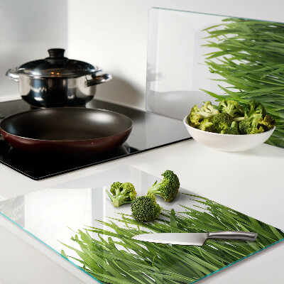 Glas-Schneidebrett mit Motiv grünes Gras