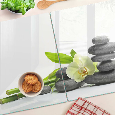 Schneidebrett mit Orchideen- und Spa-Steinmuster