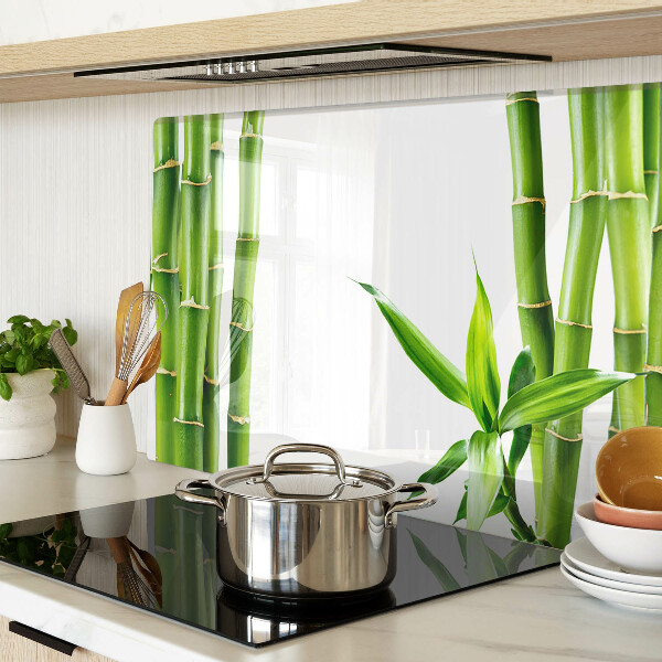 Schneidebrett Glas aus Bambus mit grünem Muster