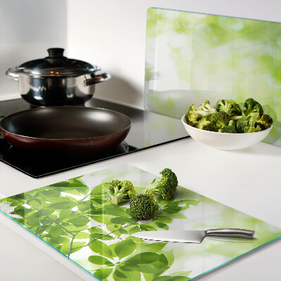 Glas schneidebrett Grüne Blätter im Licht