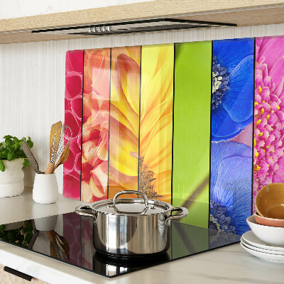 Glas schneidebrett Blumenmotive in intensiven Farben