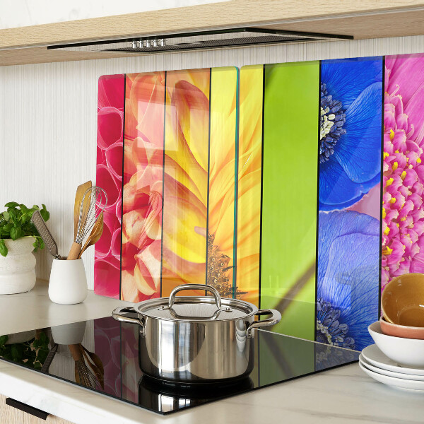 Glas schneidebrett Blumenmotive in intensiven Farben